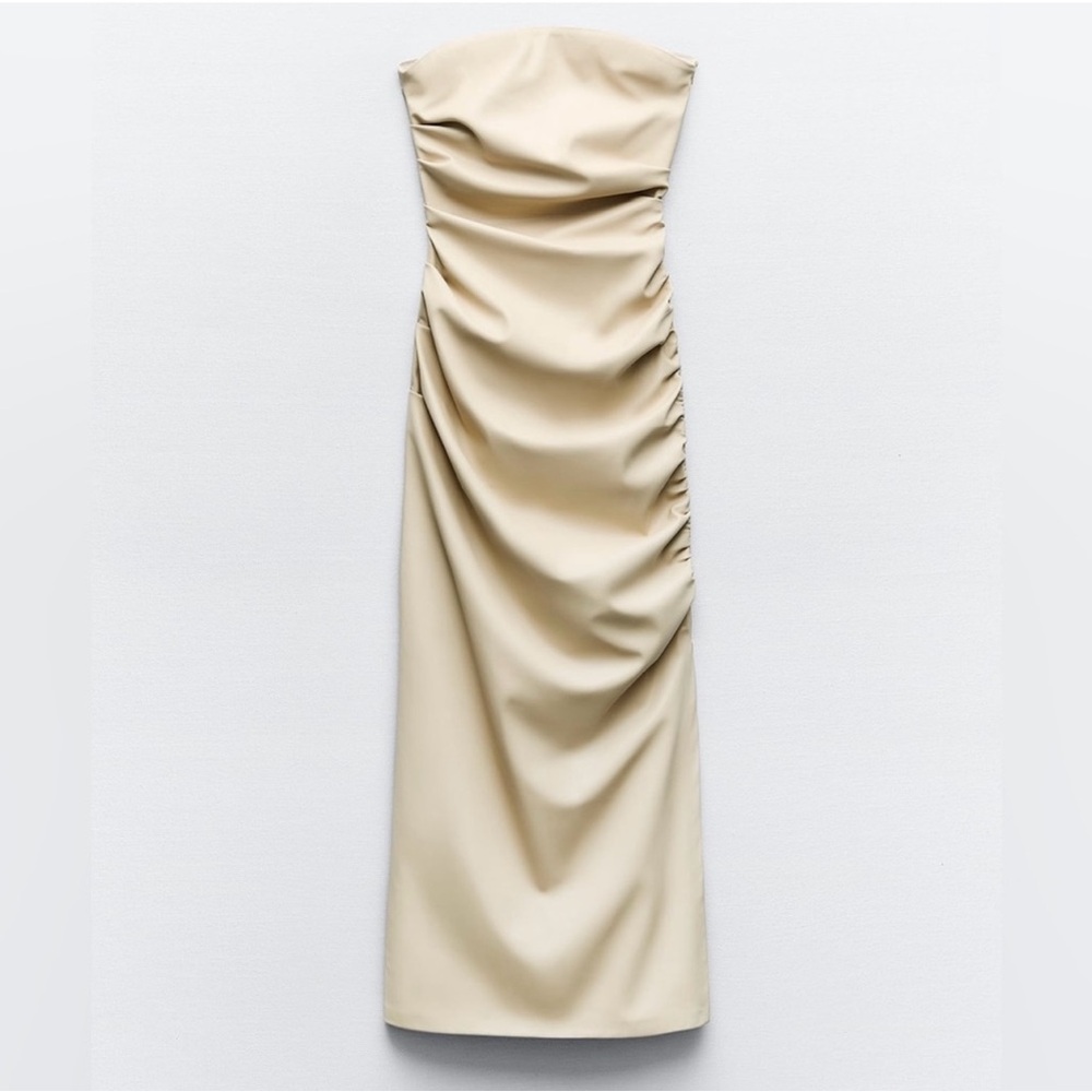Elegant Cream Strapless Dress